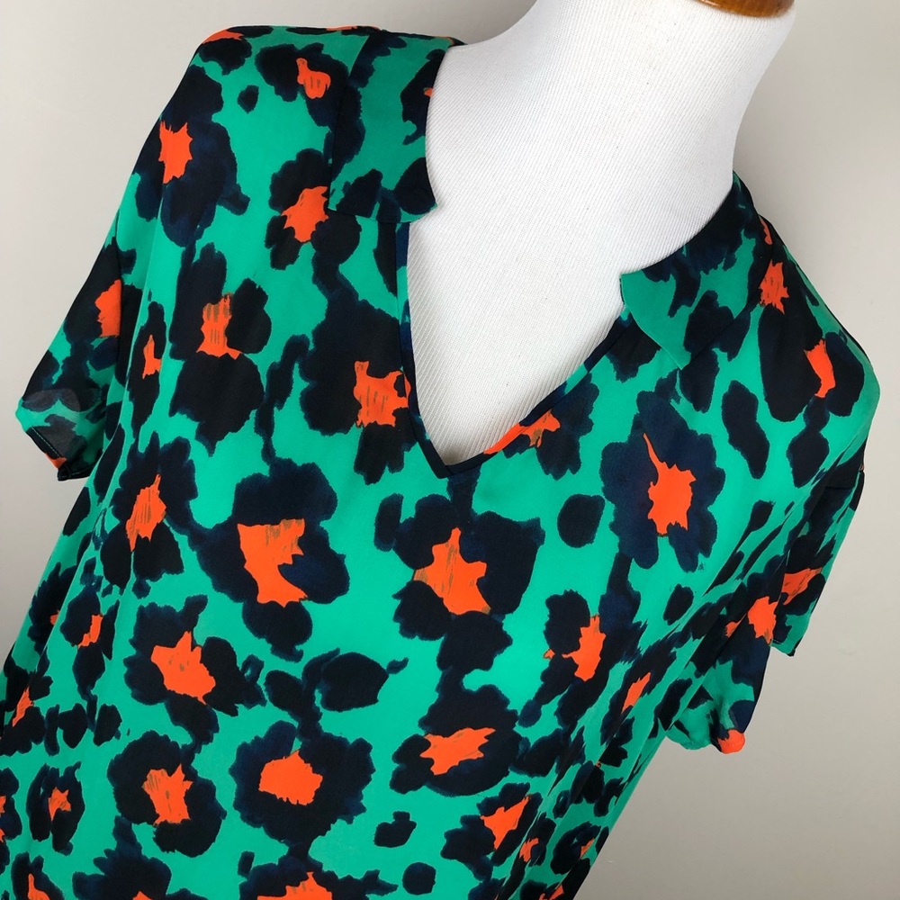 {Cabi} Multi Color Leopard Print Blouse - image 4